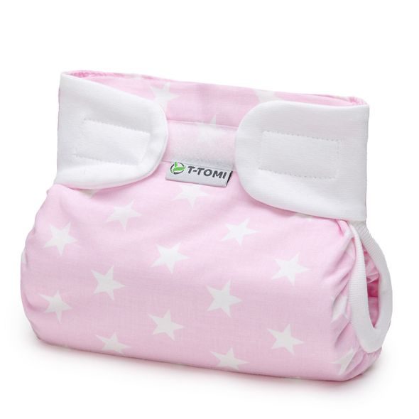 T-TOMI ORTOPEDICKÉ ABDUKČNÍ KALHOTKY - SUCHÝ ZIP PINK STARS (3-6KG) - PLENKOVÉ KALHOTKY - PŘEBALOVÁNÍ