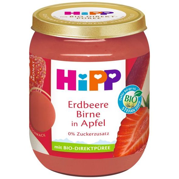 HIPP BIO SUPEROVOCE JABLKO, JAHODY A HRUŠKY 160 G - EXPIRACE 31.3.2026 - OVOCE/DEZERTY - KRMENÍ