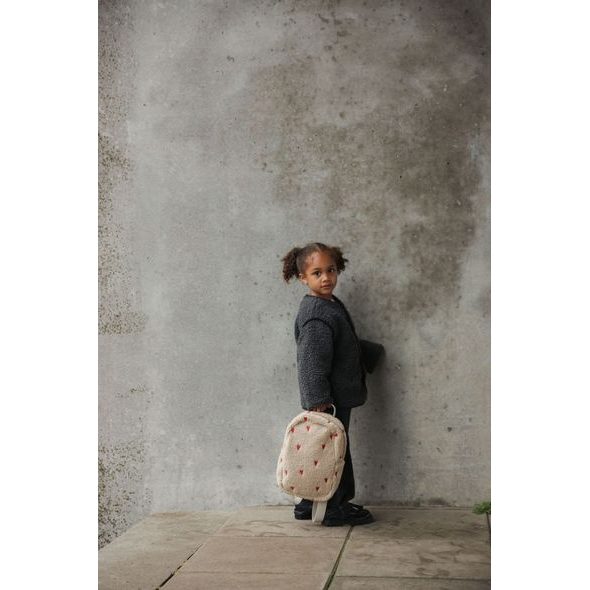 STUDIO NOOS TEDDY HEARTS MINI BATŮŽEK ECRU HEARTS - BATOHY A TAŠKY - PRO DĚTI