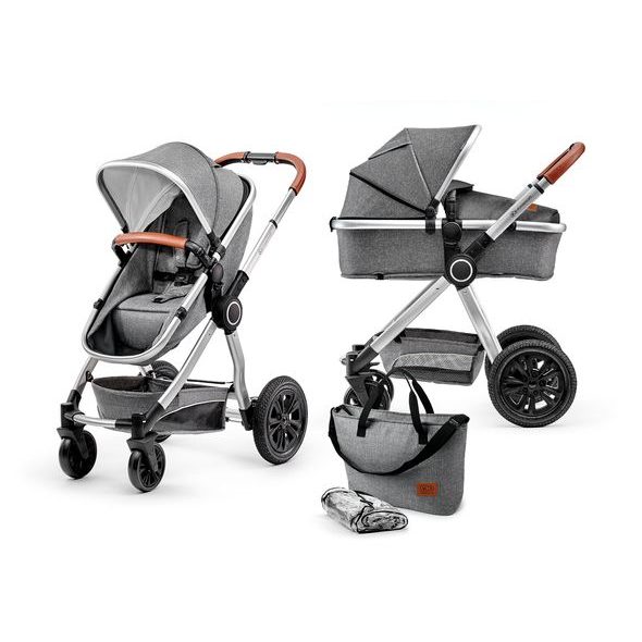 KINDERKRAFT VEO 2V1 BLACK/GREY - DVOJKOMBINACE - KOČÁRKY A PŘÍSLUŠENSTVÍ