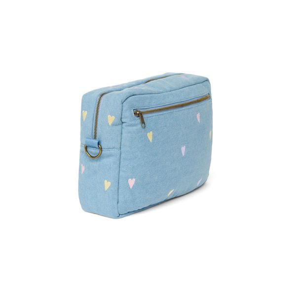 STUDIO NOOS DENIM ORGANIZÉR NA KOČÁREK LIGHT BLUE HEARTS - ORGANIZÉRY A KOŠÍKY - KOČÁRKY A PŘÍSLUŠENSTVÍ
