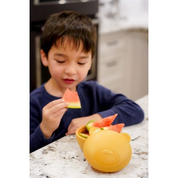 MELII SILIKONOVÁ KRABIČKA NA SVAČINU S VÍČKEM MEDVĚD - 350 ML - KRABIČKY NA SVAČINU - KRMENÍ