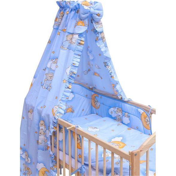 SCARLETT POSTÝLKA 120X60CM S KOMPLETNÍ VÝBAVOU SCARLETT MRÁČEK MODRÁ - DŘEVĚNÉ POSTÝLKY - SPINKÁNÍ