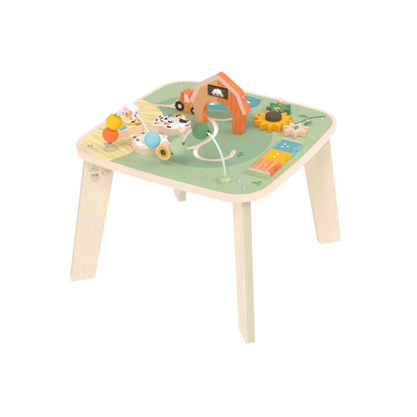 TINY LOVE STOLEK S AKTIVITAMI DŘEVĚNÝ FARMERS FUNDAY - DŘEVĚNÉ HRAČKY - PRO DĚTI