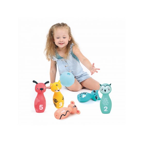 LUDI BOWLING PRO NEJMENŠÍ ZVÍŘÁTKA S ČÍSLY - AKTIVNÍ HRAČKY - PRO DĚTI