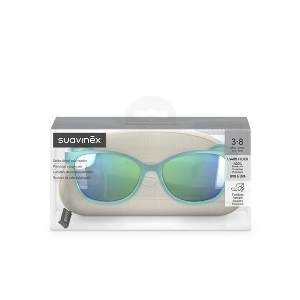 SUAVINEX DĚTSKÉ BRÝLE POLARIZOVANÉ S POUZDREM 2024 - 3-8 LET - ZELENÉ - SLUNEČNÍ BRÝLE - PRO DĚTI