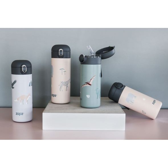 ZOPA TERMOSKA NA TEKUTINY S BRČKEM A SILIKONOVÝM DRŽÁKEM 350 ML - TERMOOBALY A TERMOSKY - KRMENÍ