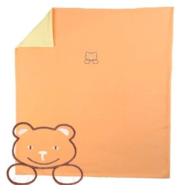 KAARSGAREN DEKA DVOJITÝ FLEECE ORANŽOVO ŽLUTÁ SE SVÍTÍCÍM MÉĎOU - DĚTSKÉ DEKY PRO MIMINKA - SPINKÁNÍ