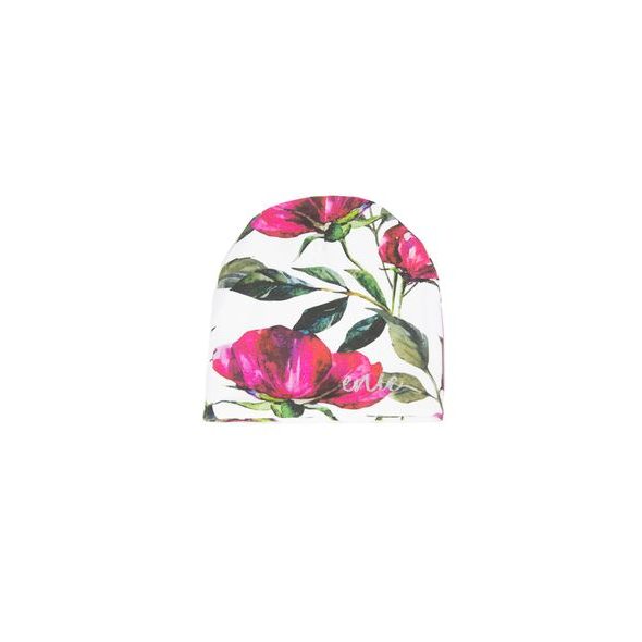 ENIE BABY DĚTSKÁ ČEPICE S OHYBEM 16-18M FLOWERS - ČEPIČKY A KLOBOUČKY - PRO DĚTI