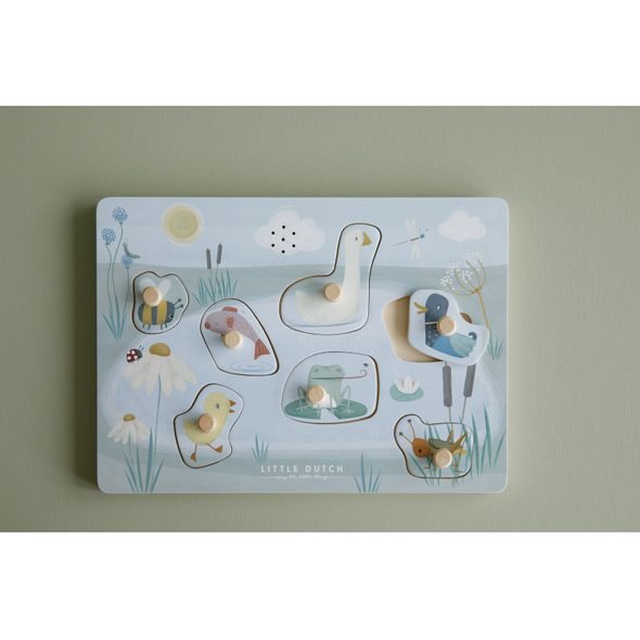 LITTLE DUTCH VKLÁDACÍ PUZZLE SE ZVUKEM DŘEVĚNÉ HUSA - LITTLE DUTCH - PRO DĚTI