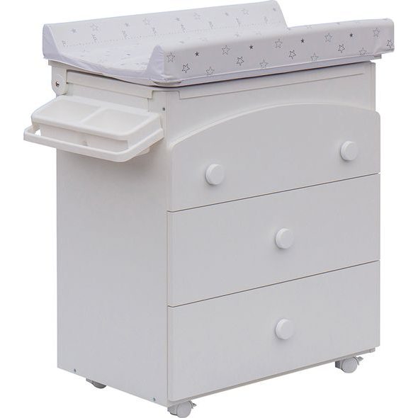 SCARLETT PŘEBALOVACÍ KOMODA S VANIČKOU VELA BÍLÁ S PŘEBALOVACÍ PODLOŽKOU HVĚZDIČKA BÍLÁ - PŘEBALOVACÍ KOMODY - PŘEBALOVÁNÍ