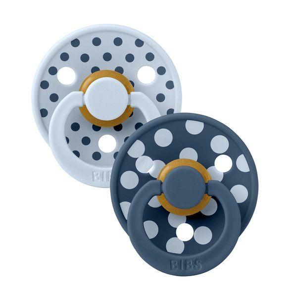 BIBS STUDIO COLOUR POLKA DUDLÍKY Z PŘÍRODNÍHO KAUČUKU 2KS - VELIKOST 1 - ŠIDÍTKA A DOPLŇKY - KRMENÍ