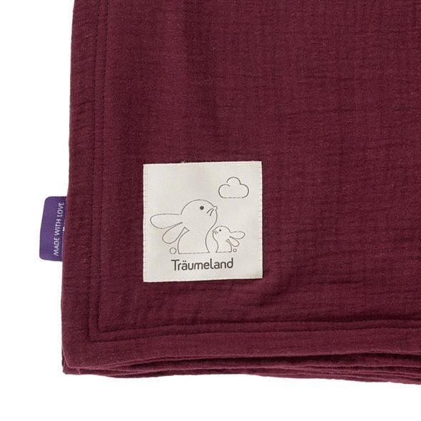 TRÄUMELAND MUŠELÍNOVÁ DEKA 100 X 75 CM BEERENROT - DĚTSKÉ DEKY PRO MIMINKA - SPINKÁNÍ