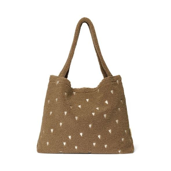 STUDIO NOOS TEDDY HEARTS MOM BAG BROWN HEARTS - PŘEBALOVACÍ TAŠKY - KOČÁRKY A PŘÍSLUŠENSTVÍ