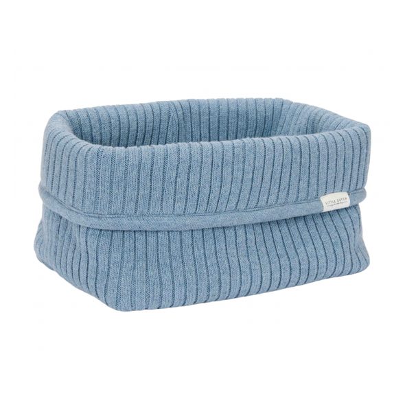 LITTLE DUTCH KOŠÍK PLETENÝ VELKÝ PURE DENIM BLUE - ORGANIZÉRY NA PŘEBALOVACÍ PULT - PŘEBALOVÁNÍ