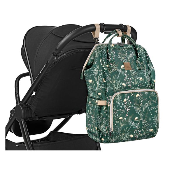 KIKKABOO PŘEBALOVACÍ BATOH SIENA LUXE SECRET GARDEN DEEP GREEN - PŘEBALOVACÍ BATOHY - KOČÁRKY A PŘÍSLUŠENSTVÍ
