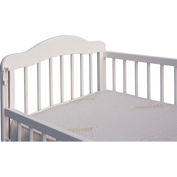 SCARLETT DĚTSKÁ POSTÝLKA SE STAHOVACÍM BOKEM SCARLETT ALEK (BOROVICE) BÍLÁ 120X60CM - DŘEVĚNÉ POSTÝLKY - SPINKÁNÍ