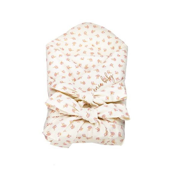 ENIE BABY MUŠELÍNOVÁ ZAVINOVAČKA 80X80CM BÉŽOVÁ S VÍNOVÝMI KVĚTY - ZAVINOVAČKY - SPINKÁNÍ