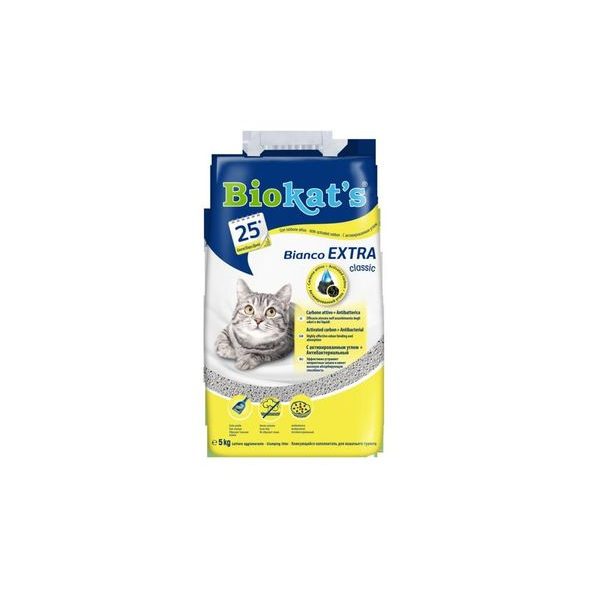 PODESTÝLKA BIOKAT´S BIANCO EXTRA 5 KG 342511 - HRUDKUJÍCÍ STELIVO PRO KOČKY - CHOVATELSKÉ POTŘEBY MALVÍKZOO