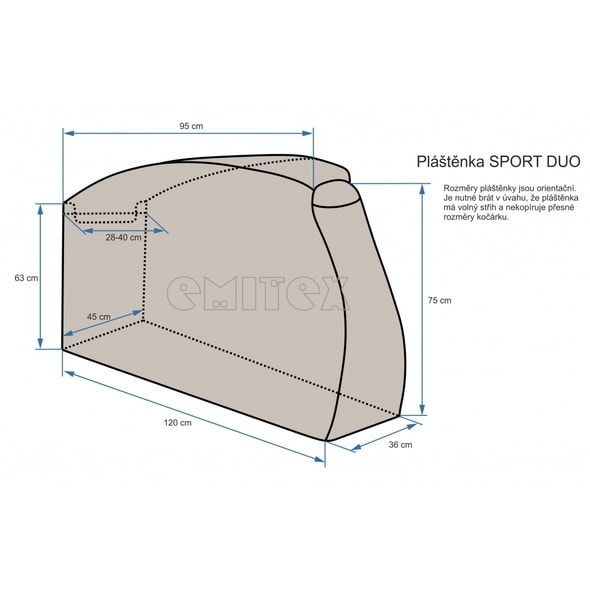 EMITEX PLÁŠTĚNKA SPORT DUO/TROJKOLKA DUO - PLÁŠTĚNKY - KOČÁRKY A PŘÍSLUŠENSTVÍ