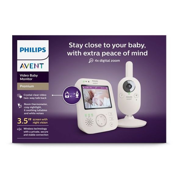 PHILIPS AVENT BABY VIDEO MONITOR SCD891/26 + ZDARMA NATTOU USÍNÁČEK 4V1 - ELEKTRONICKÉ CHŮVIČKY - SPINKÁNÍ