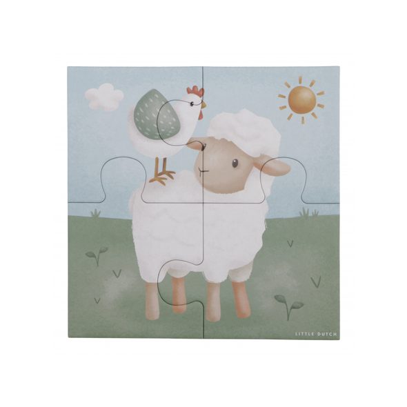 LITTLE DUTCH PUZZLE 4V1 FARMA - STAVEBNICE A PUZZLE - PRO DĚTI