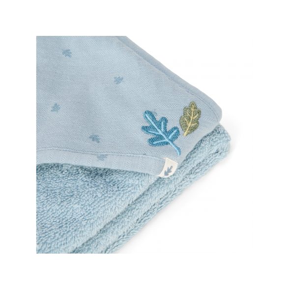 LITTLE DUTCH OSUŠKA S KAPUCÍ 100X100 CM PURE DENIM BLUE - OSUŠKY A DĚTSKÉ ŽUPANY - KOUPÁNÍ A ZDRAVÍ