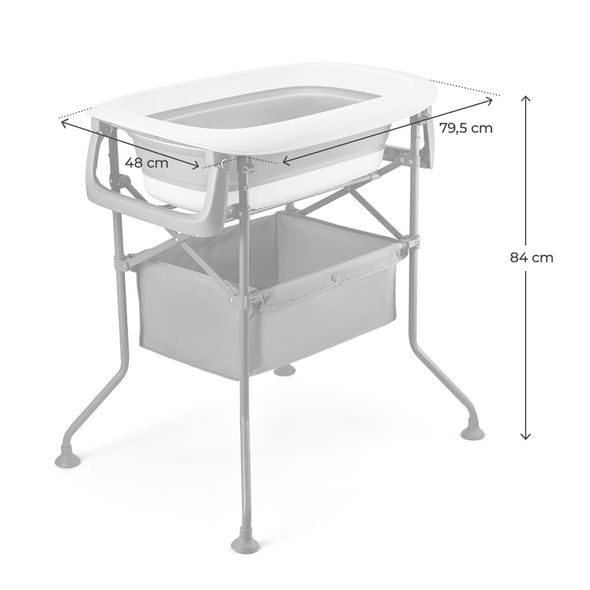 KINDERKRAFT STOLEK PŘEBALOVACÍ S VANIČKOU BUBBLY GREY - PŘEBALOVACÍ PULTY - PŘEBALOVÁNÍ