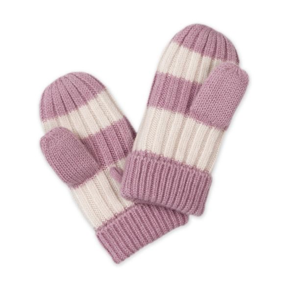 LODGER RUKAVICE STRIPE MERINO MAUVE VEL. 1 - 2 ROKY - RUKAVIČKY, ŠÁTKY, NÁKRČNÍKY - PRO DĚTI