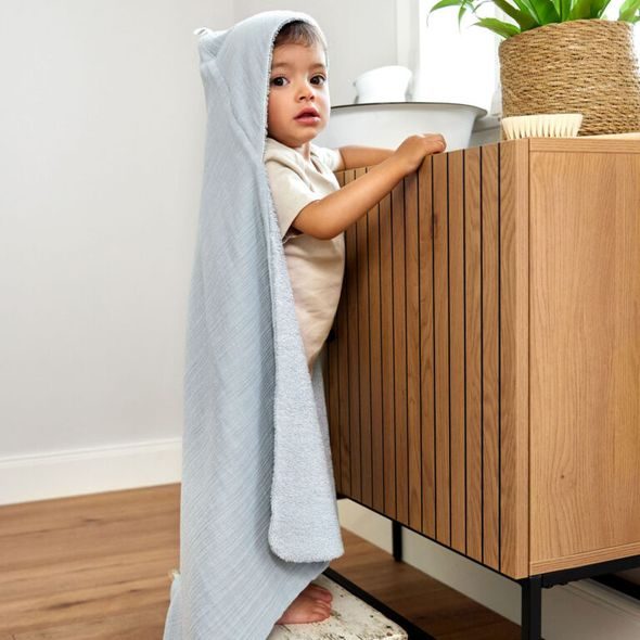 LÄSSIG MUSLIN/TERRY HOODED TOWEL DOTS PEACH ROSE - OSUŠKY A DĚTSKÉ ŽUPANY - KOUPÁNÍ A ZDRAVÍ