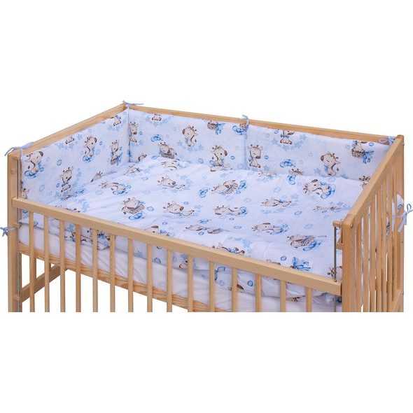 SCARLETT DĚTSKÁ POSTÝLKA S KOMPLETNÍ VÝBAVOU SCARLETT 120X60CM FIKI MODRÁ - DŘEVĚNÉ POSTÝLKY - SPINKÁNÍ