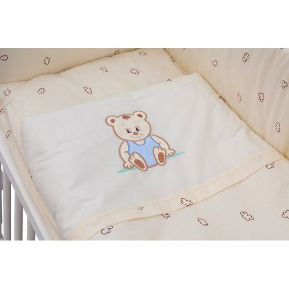 SCARLETT DĚTSKÁ POSTÝLKA BABY BÍLÁ S KOMPLETNÍ VÝBAVOU MÉĎA BÉŽOVÁ 90X41 CM - DŘEVĚNÉ POSTÝLKY - SPINKÁNÍ