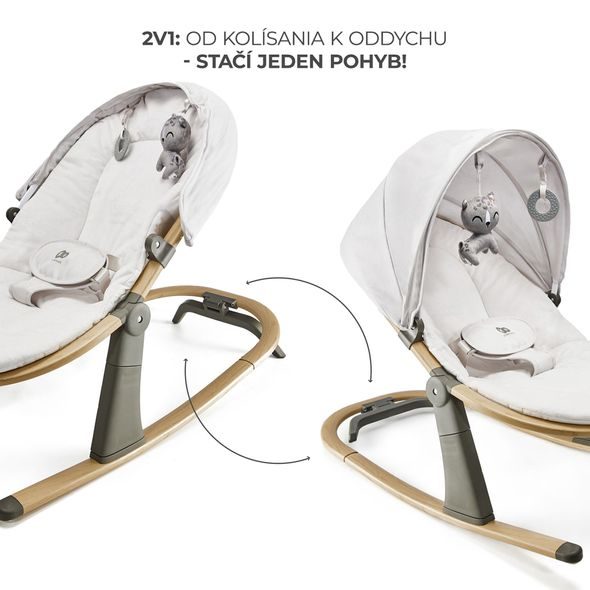 KINDERKRAFT LEHÁTKO ELSU GREY, DO 9KG - LEHÁTKA A HOUPADLA - SPINKÁNÍ