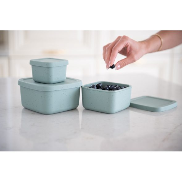 KIKKABOO SADA BOXŮ NA SVAČINU 3 KS PLATINUM SILICONE SAGE - KRABIČKY NA SVAČINU - KRMENÍ