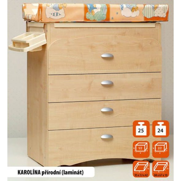 SCARLETT KOMODA KAROLÍNA - PŘEBALOVACÍ KOMODY - PŘEBALOVÁNÍ