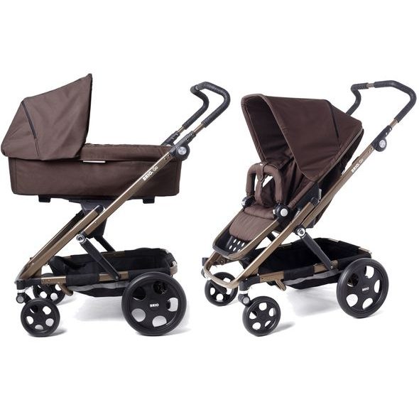 BRIO GO + LŮŽKO S METALICKOU HNĚDOU KONSTRUKCÍ 2012 - TROJKOMBINACE - KOČÁRKY A PŘÍSLUŠENSTVÍ