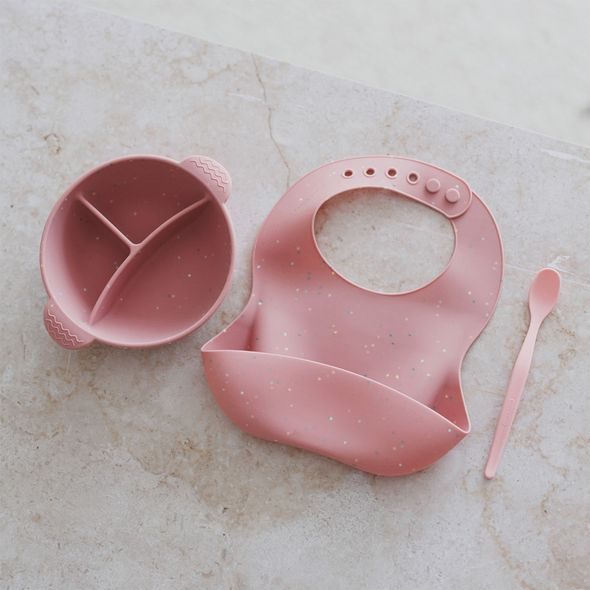 CANPOL BABIES SILIKONOVÁ DĚLENÁ MISKA S PŘÍSAVKOU DOTS 360ML RŮŽOVÁ - MISKY, TALÍŘKY A PODLOŽKY - KRMENÍ