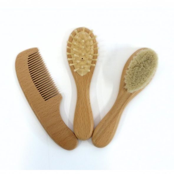 BO JUNGLE SADA DŘEVĚNÝCH KARTÁČKŮ BABY CARE 3KS - ŽÍNKY A HOUBIČKY - KOUPÁNÍ A ZDRAVÍ