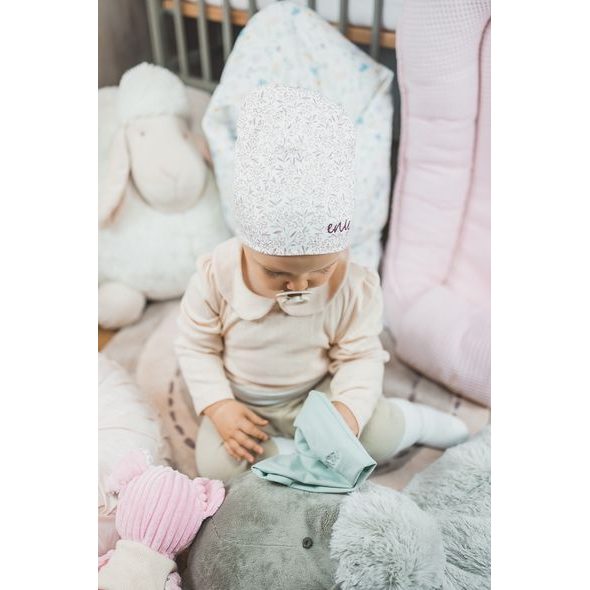 ENIE BABY DĚTSKÁ ČEPICE 3-6M LITTLE LEAVES - ČEPIČKY A KLOBOUČKY - PRO DĚTI