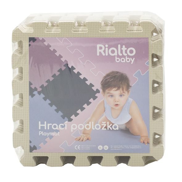 RIALTO BABY HRACÍ PODLOŽKA PUZZLE LIGHT BEIGE 90X90 CM - HRACÍ PODLOŽKY NA ZEM - SPINKÁNÍ