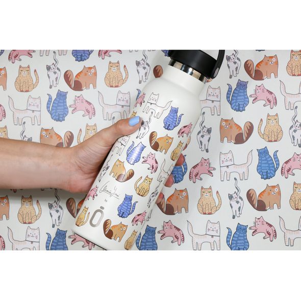 RUNBOTT TERMOLÁHEV 600 ML CATS WHITE - TERMOOBALY A TERMOSKY - KRMENÍ