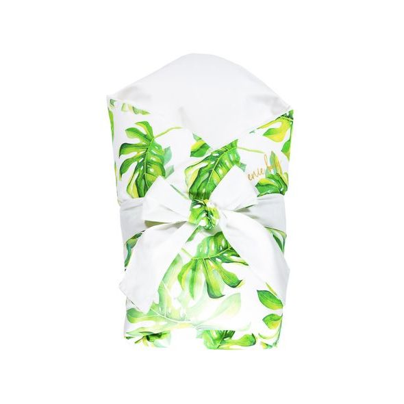 ENIE BABY PÉŘOVÁ ZAVINOVAČKA SATINE TROPICAL LEAVES 80X80 CM - ZAVINOVAČKY - SPINKÁNÍ