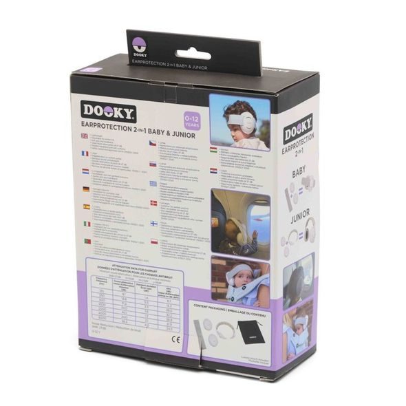 DOOKY CHRÁNIČE SLUCHU 2V1 BABY & JUNIOR 0-12R WHITE - BEZPEČNOST DĚTÍ V DOMÁCNOSTI - KOUPÁNÍ A ZDRAVÍ