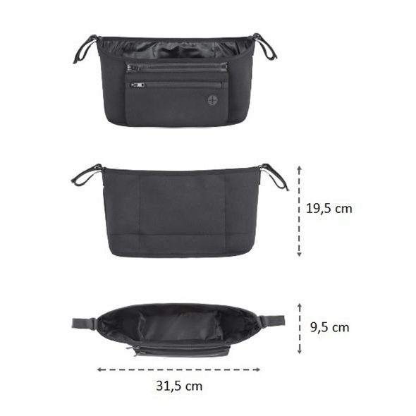 PETITE&MARS ORGANIZÉR NA KOČÁREK POCKET ZIP BLACK - ORGANIZÉRY A KOŠÍKY - KOČÁRKY A PŘÍSLUŠENSTVÍ