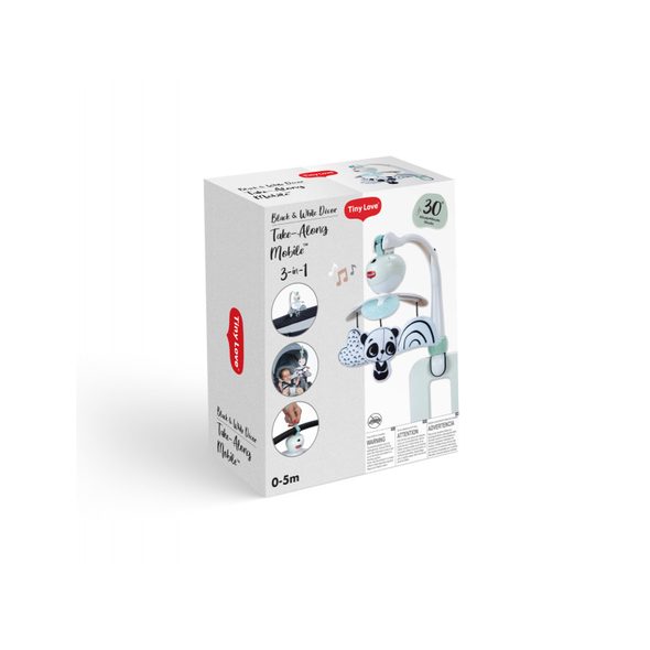 TINY LOVE HUDEBNÍ KOLOTOČ NA CESTY BLACK & WHITE - HRAČKY K ZAVĚŠENÍ - PRO DĚTI