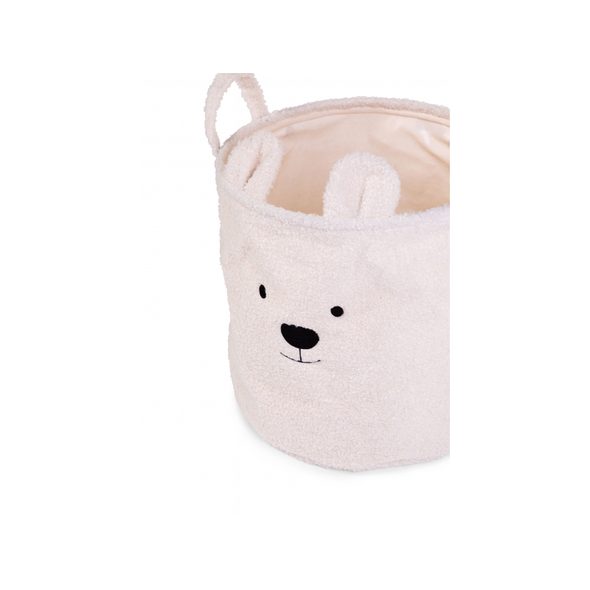 CHILDHOME KOŠ NA HRAČKY TEDDY OFF WHITE 30X30X30 CM - BOXY NA HRAČKY - SPINKÁNÍ