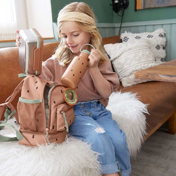 LÄSSIG KIDS BOTTLE STAINLESS STEEL HAPPY PRINTS CARAMEL - SPORTOVNÍ LAHVE - KRMENÍ