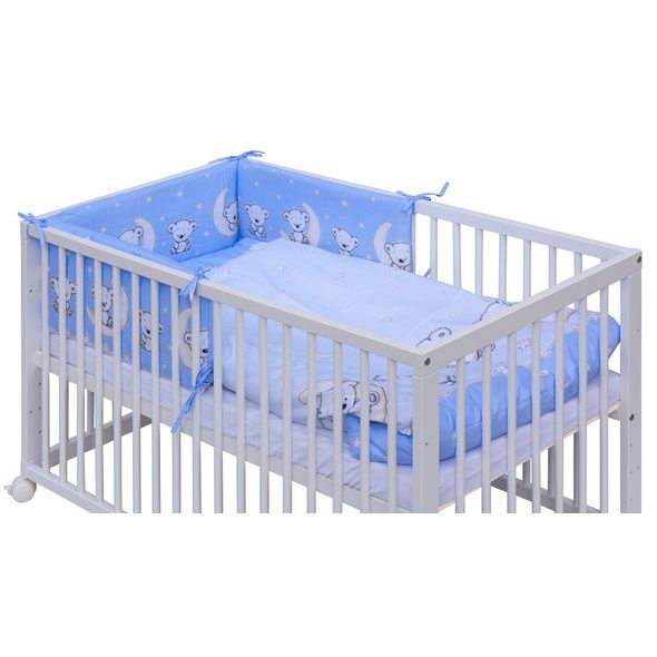 SCARLETT POSTÝLKA 120X60CM S KOMPLETNÍ VÝBAVOU TORO MODRÁ - DŘEVĚNÉ POSTÝLKY - SPINKÁNÍ