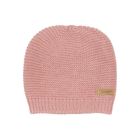 LITTLE DUTCH ČEPIČKA DĚTSKÁ PLETENÁ VINTAGE PINK 6-12M - ČEPIČKY A KLOBOUČKY - PRO DĚTI