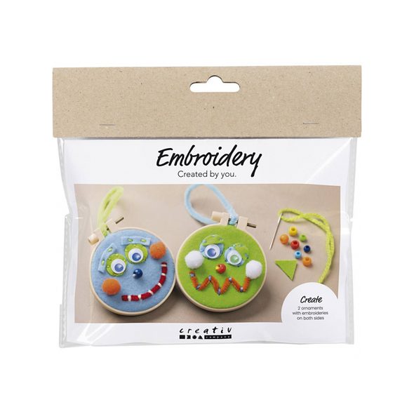 CREATIV COMPANY KREATIVNÍ SADA MINI CRAFT KIT EMBROIDERY FACES - VÝTVARNÉ POMŮCKY A HRAČKY - PRO DĚTI